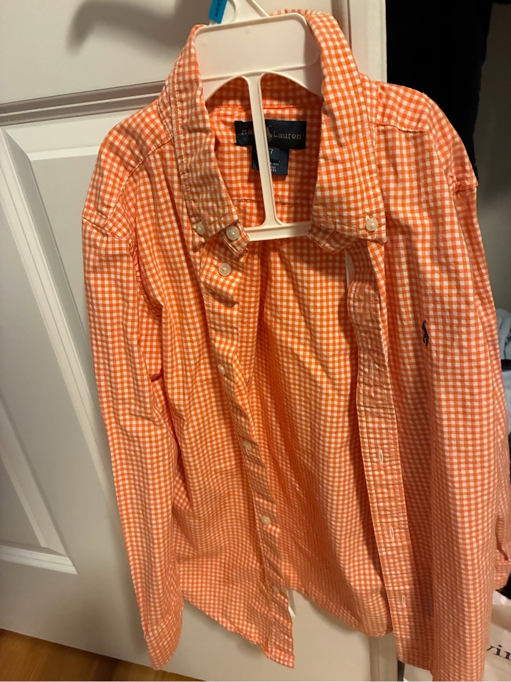 Polo by Ralph Lauren Orange Gingham Boys’ Long sleeve Button-Down Shirt